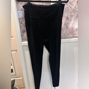 Andrew Marc Black Velvet High-Rise Leggings